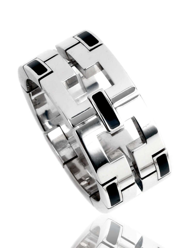 Cartier Enamel Ring in White Gold