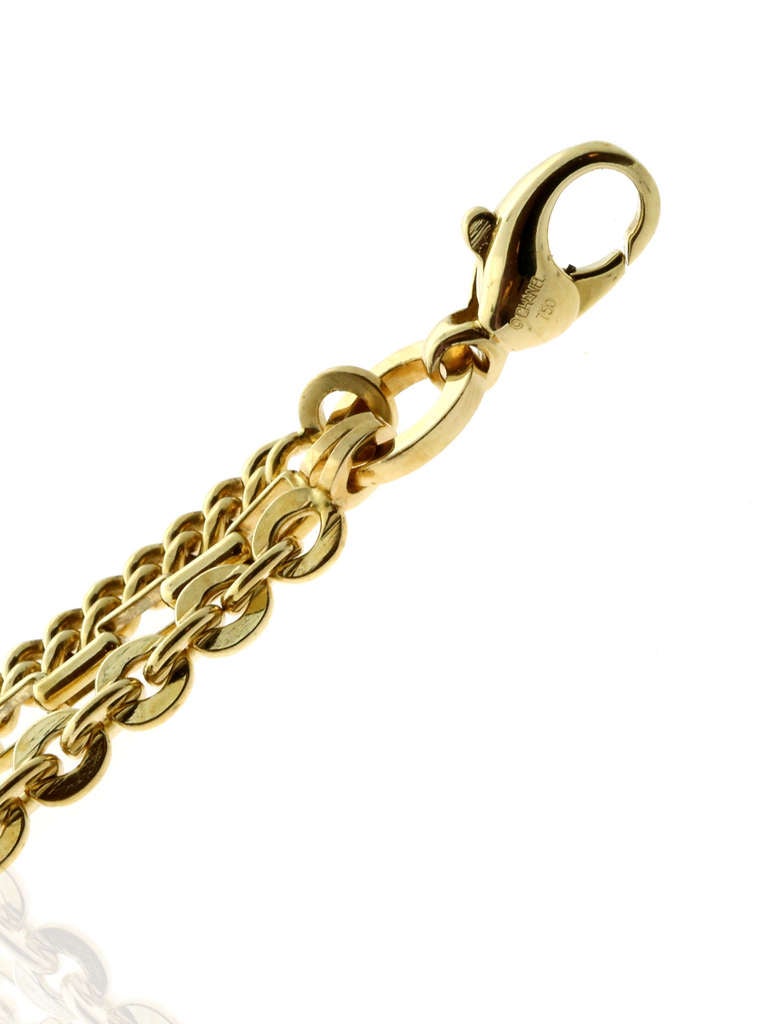 Chanel Whimsical Diamond Yellow Gold Charm Bracelet In New Condition In Feasterville, PA