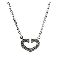 Cartier C Heart of Cartier Diamond Necklace in White Gold