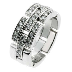Cartier Maillon Panthere Diamond Ring in White Gold
