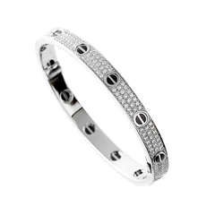 Cartier Love Full Diamond Pave Bangle in White Gold