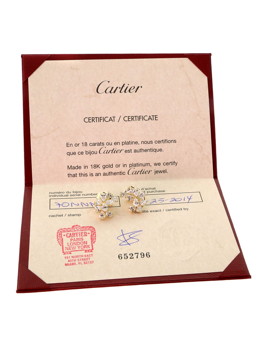 Cartier Pear Diamond Gold Earrings In New Condition In Feasterville, PA