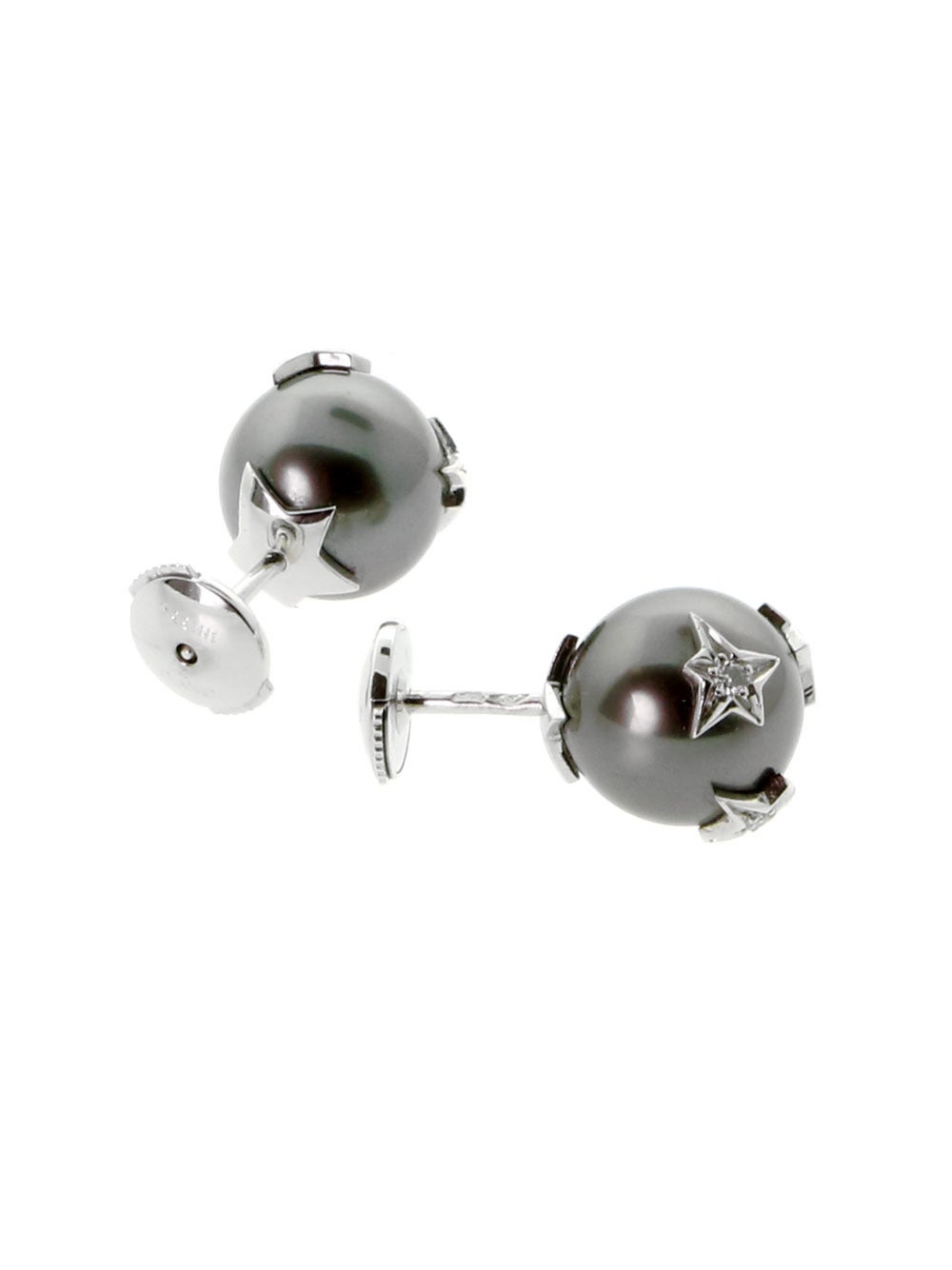 Chanel Comete Pearl Diamond Gold Earrings In New Condition In Feasterville, PA