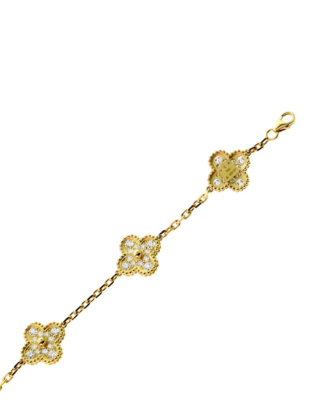 Van Cleef & Arpels Gold Diamond Bracelet In New Condition In Feasterville, PA