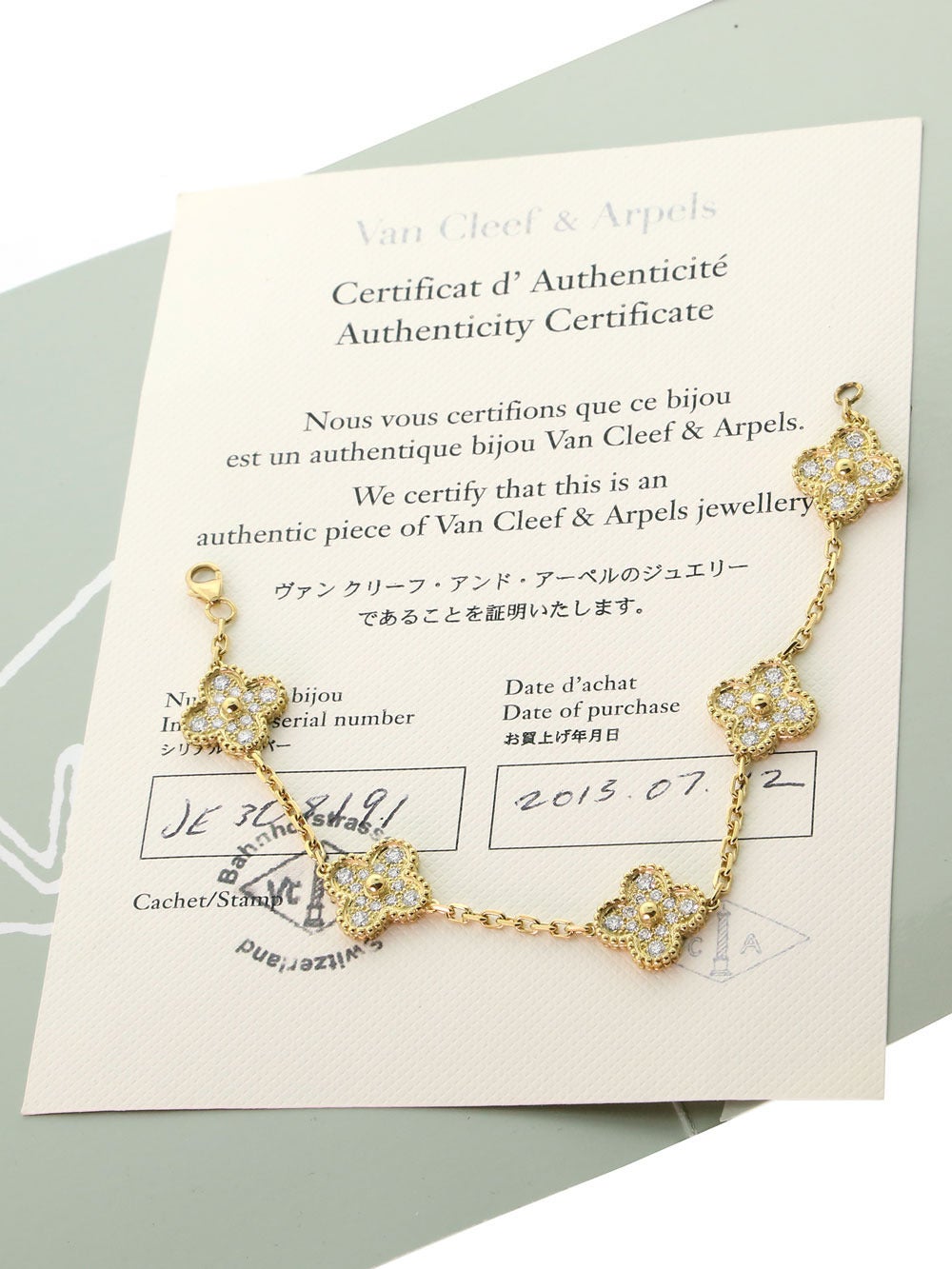Women's Van Cleef & Arpels Gold Diamond Bracelet