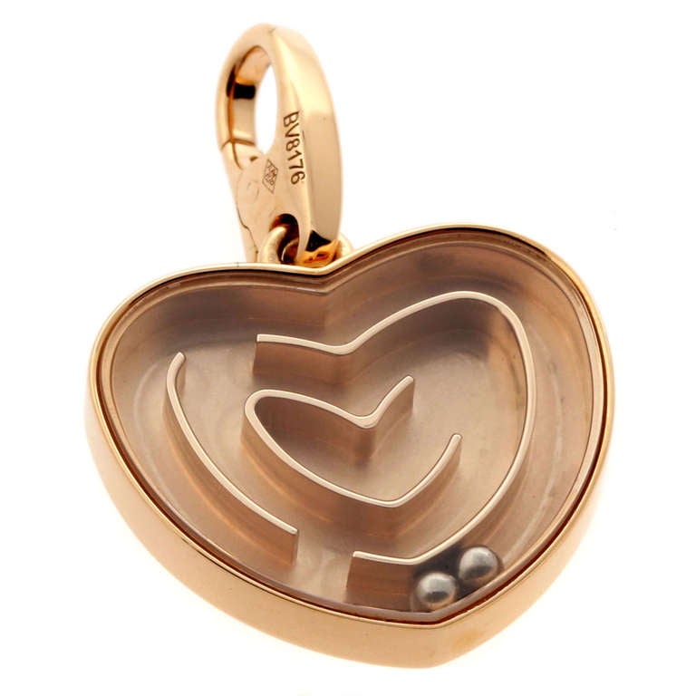 Cartier Heart Labyrinth Pendant Necklace in Rose Gold