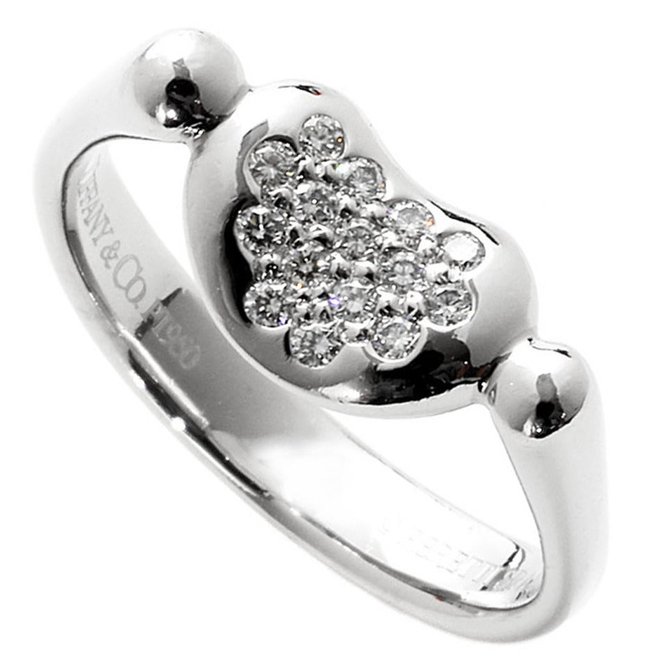 Tiffany & Co. Elsa Peretti Bean Diamond Platinum Ring