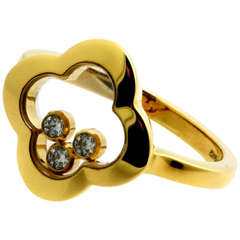Chopard Quatrefoil Happy Diamond Ring in Yellow Gold
