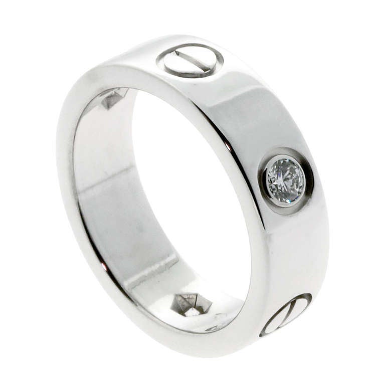 Cartier 3 Diamond Love Ring in White Gold