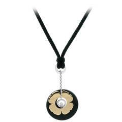 Chopard Happy Diamond Onyx Two Color Gold Necklace