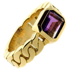 Chanel Amethyst Yellow Gold Ring