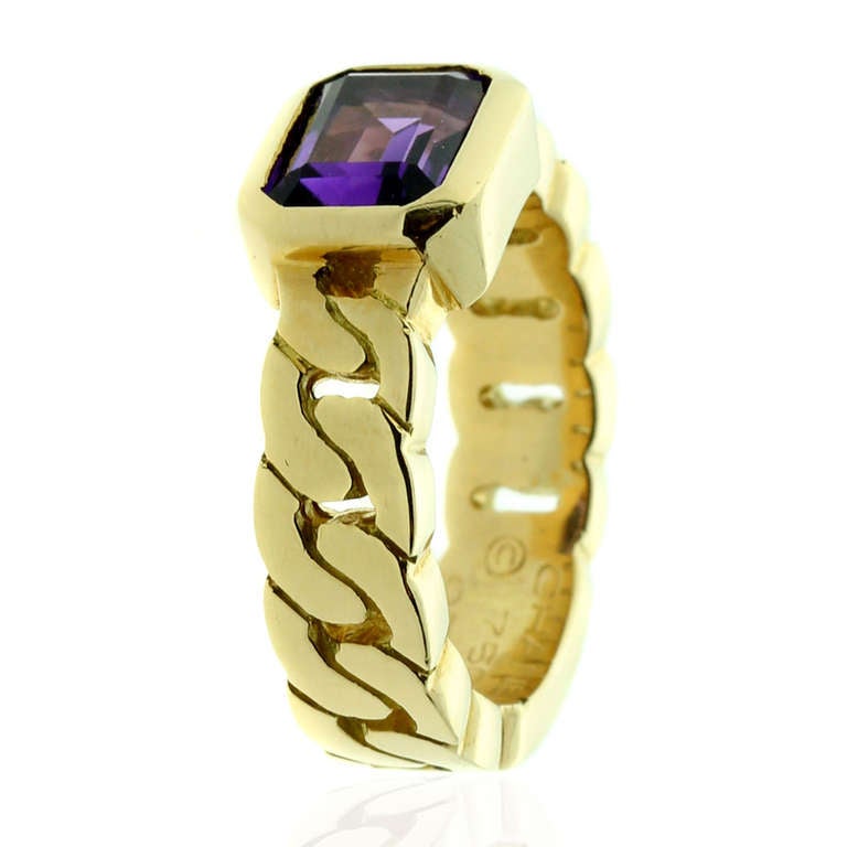 Chanel Amethyst Yellow Gold Ring In New Condition In Feasterville, PA