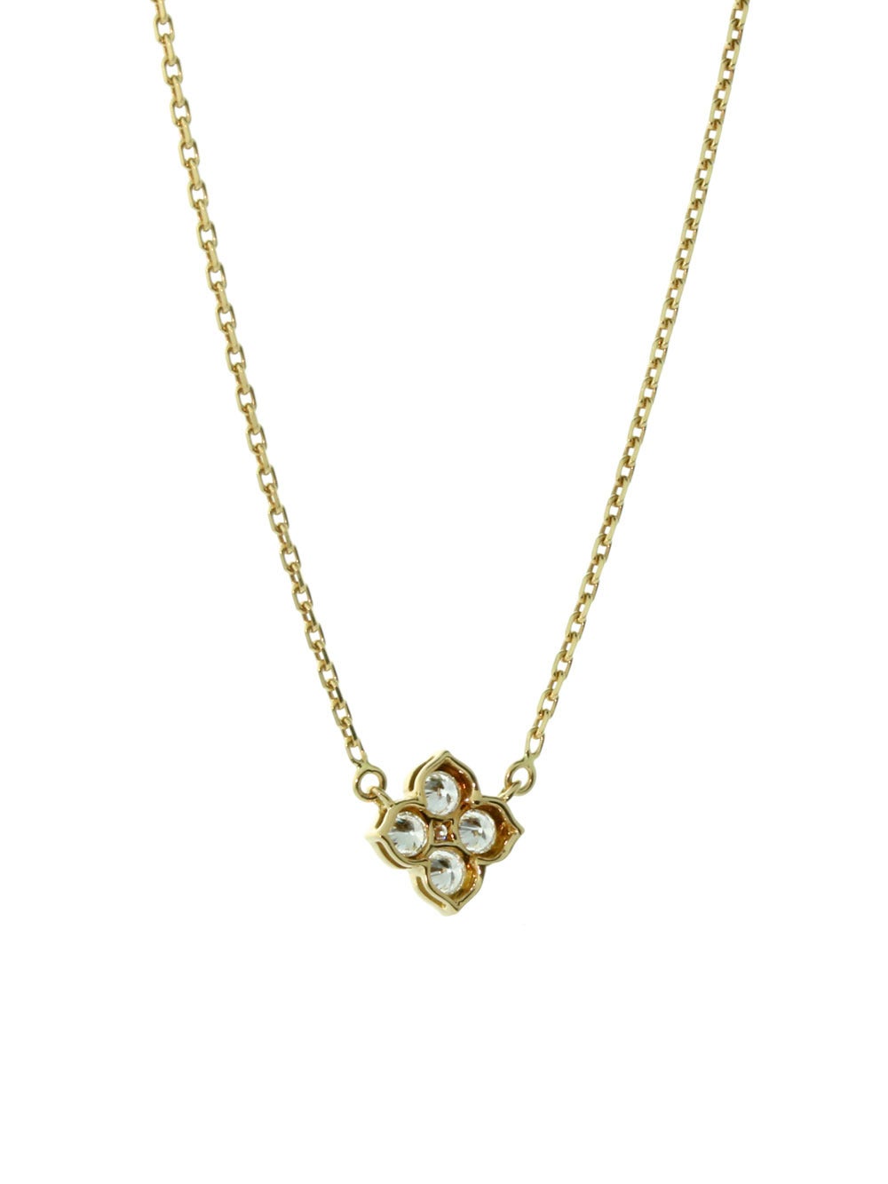 Here’s another example of why Cartier is still one of the most sought after jewelry companies on the planet. This flower necklace is made from yellow gold and has five beautiful diamonds. The timeless look and styling in the design is classic