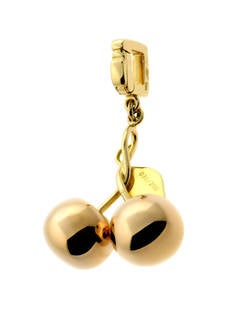 Louis Vuitton Limited Edition Cherry Sapphire Gold Charm