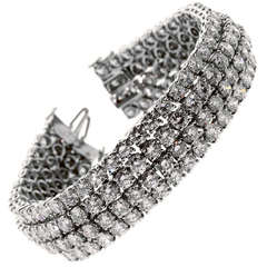 David Webb Diamond Platinum Tennis Bracelet