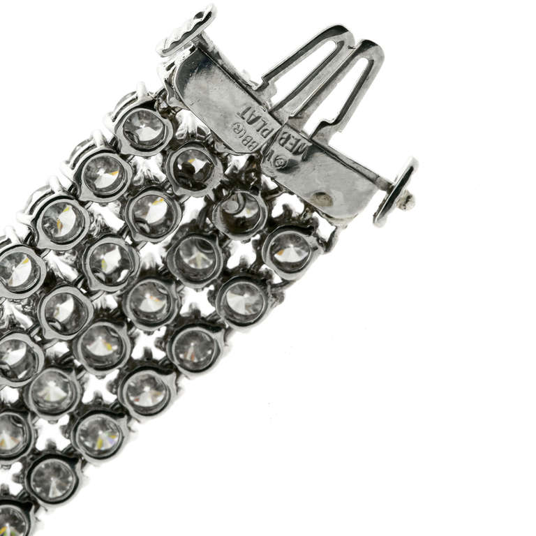 David Webb Diamond Platinum Tennis Bracelet In New Condition In Feasterville, PA
