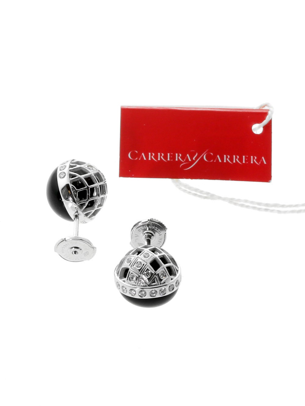 Carrera y Carrera Onyx-Diamant-Ohrringe aus Gold (Gemischter Schliff) im Angebot