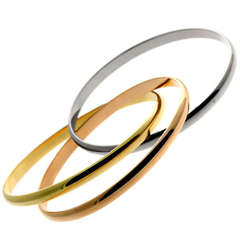 Cartier White Yellow and Rose Gold Trinity Bangle