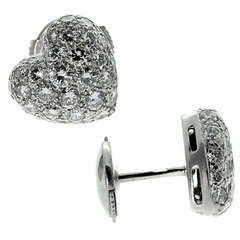 Cartier Puff-Ohrringe mit Herz aus Gold mit Pavé-Diamant