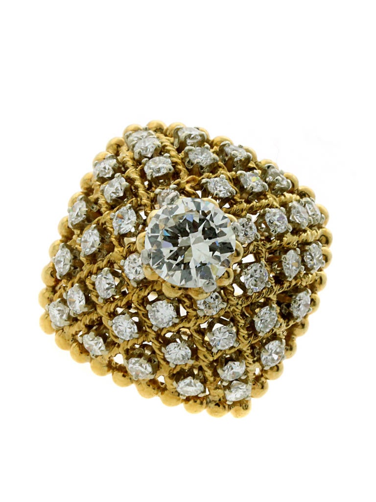 1960s Van Cleef & Arpels Diamond Earrings and Ring Set