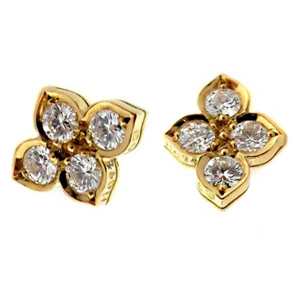 Cartier Diamond Gold Stud Earrings