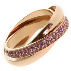 Cartier Trinity Pink Sapphire Gold Ring