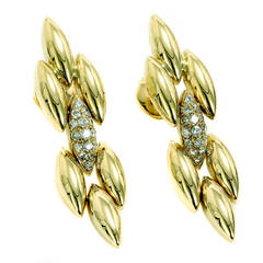 Cartier Pave Diamond Yellow Gold Earrings