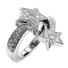 Chanel Comete Diamond Ring in White Gold
