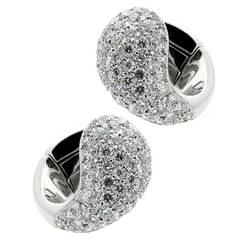 Magnificent Cartier Pave Diamond Earrings in White Gold