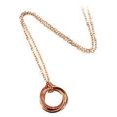 Cartier Trinity Pink Sapphire Necklace in Rose Gold