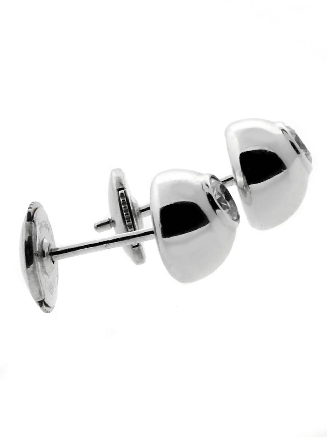 Cartier Perles de Diamants Diamond Gold Stud Earrings