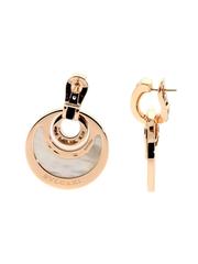 Bulgari Mother of Pearl Diamond Gold Dangle Earrings