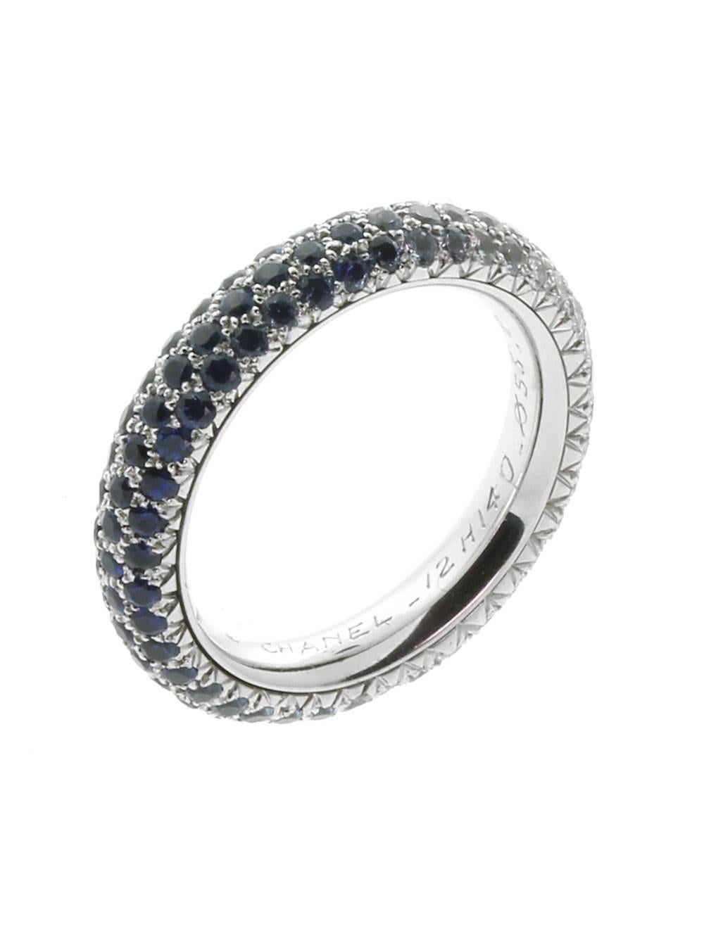 Chanel Wunderschöner Saphir-Diamant-Goldring mit Spinning im Zustand „Neu“ im Angebot in Feasterville, PA