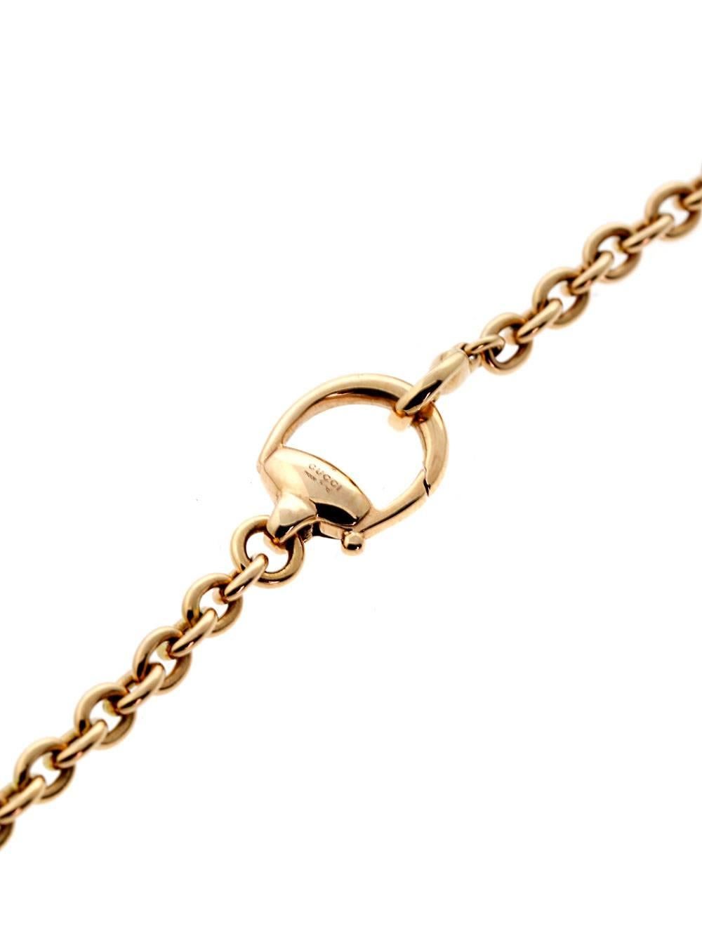 Women's Gucci Horsebit Black Diamond Rose Necklace