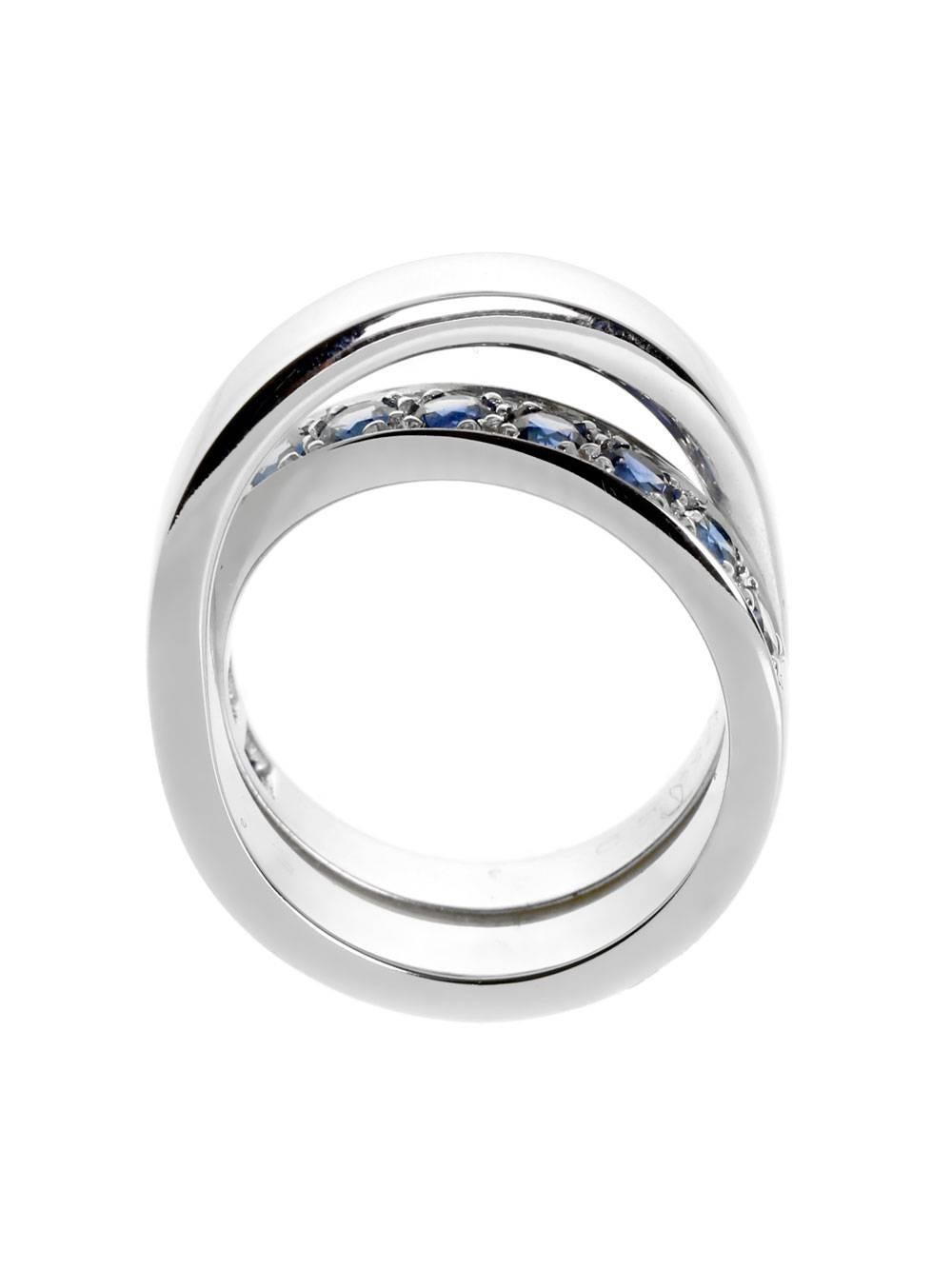 Cartier Nouvelle Vague Sapphire Bypass Ring In Excellent Condition In Feasterville, PA