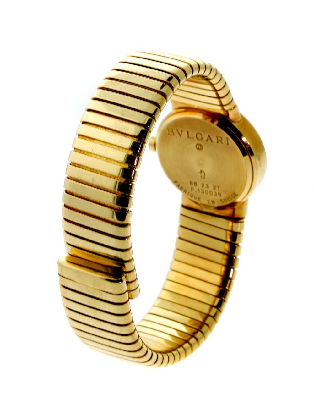 Women's Bulgari Lady's Yellow Gold Tubogas Wristwatch