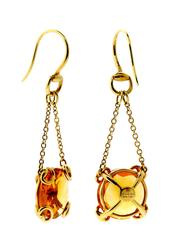 Gucci Citrine Gold Horsebit Earrings