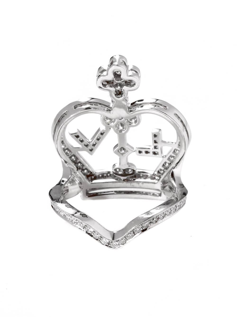 Louis Vuitton, bague couronne en or et diamants Excellent état - En vente à Feasterville, PA