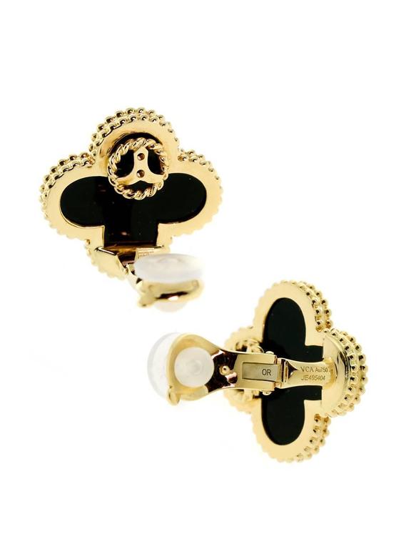Van Cleef And Arpels Magic Alhambra Onyx Gold Earrings At 1stdibs Van Cleef And Arpels Magic Alhambra Earrings In 18k Yellow Gold Set With Beautiful Black Onyx