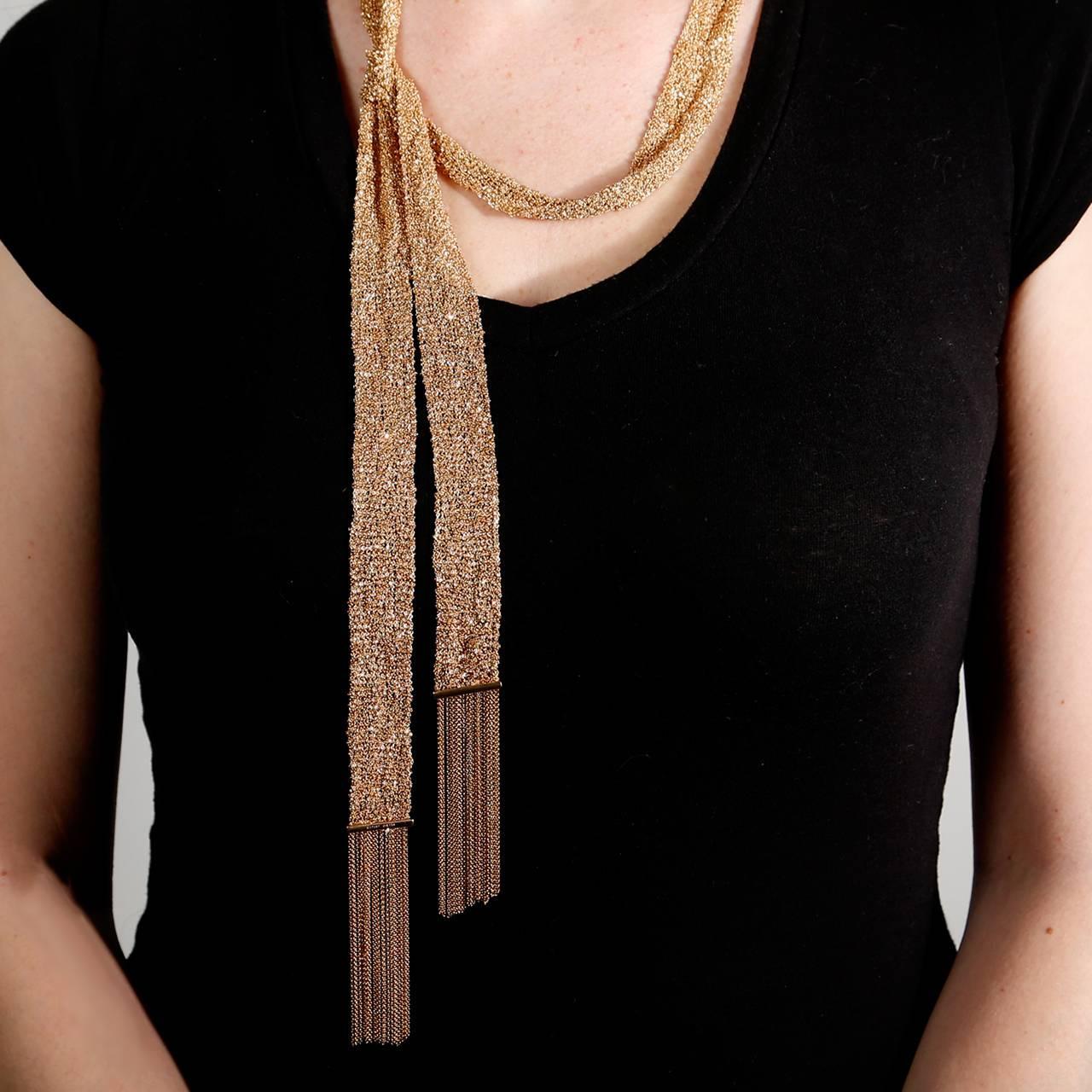 Boucheron Delilah Gold Scarf Necklace at 1stDibs | gold chain scarf, boucheron  delilah necklace, gold neck scarf