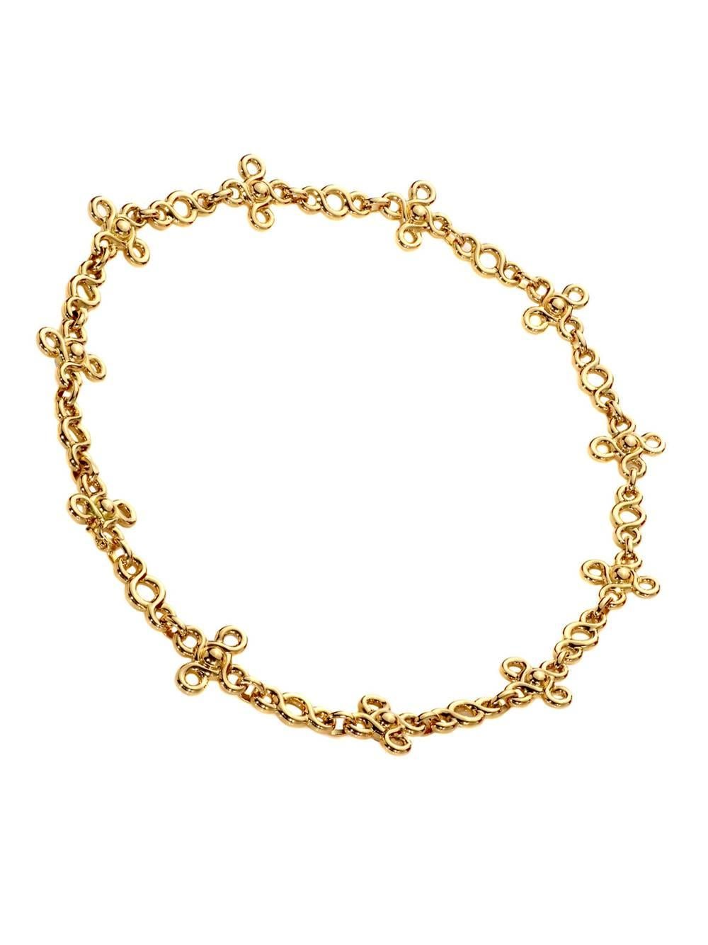 A fabulous authentic Chanel fine jewelry necklace featuring 11 natural cabochon gemstones set in 18k yellow gold.

Necklace Length: 16″
Necklace Dimensions:  .70" Wide

Inventory ID: 0000019