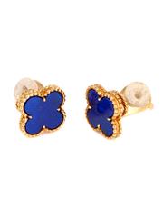 Van Cleef Arpels Vintage Alhambra Lapis Gold Earrings
