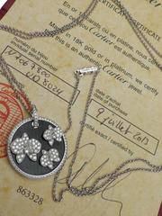 Cartier Orchid Diamond Onyx Gold Necklace