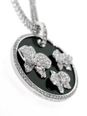 Cartier Orchid Diamond Onyx Gold Necklace