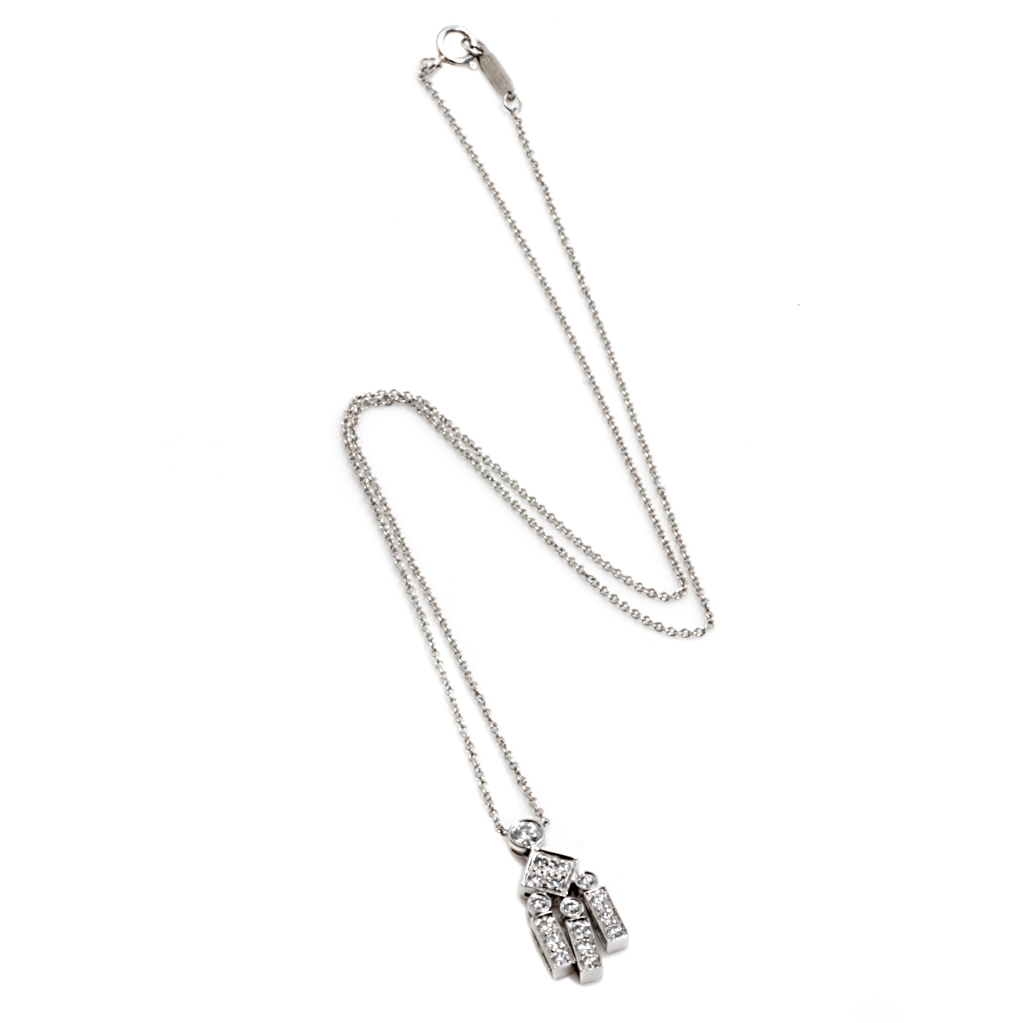 Tiffany & Co. Platin-Halskette mit Diamanten im Legacy-Stil (Rundschliff) im Angebot