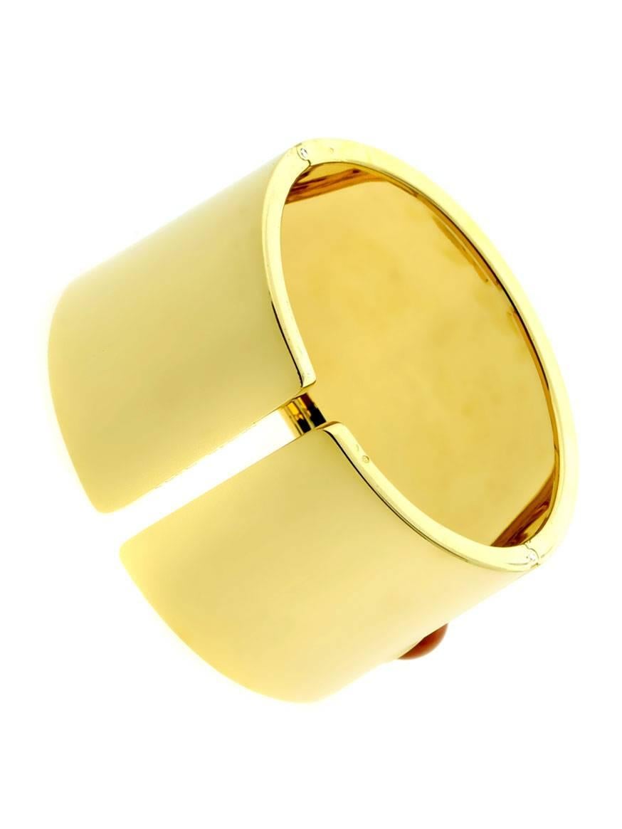 Fred of Paris Koralle Gold Manschettenarmband im Zustand „Hervorragend“ in Feasterville, PA