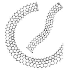 Cartier Diamond Tennis Necklace and Bracelet Suite