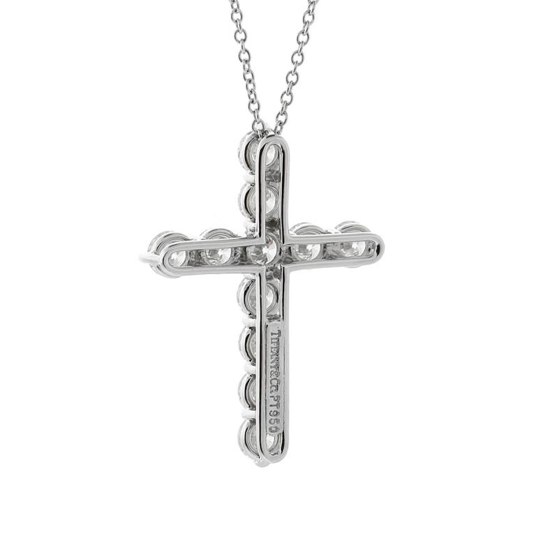 Tiffany Co Platinum Diamond Cross Necklace - Tiffany Style Diamond Cross Pendant Tiffany Co Platinum Diamond Cross Necklace - Tiffany Style Diamond Cross Pendant