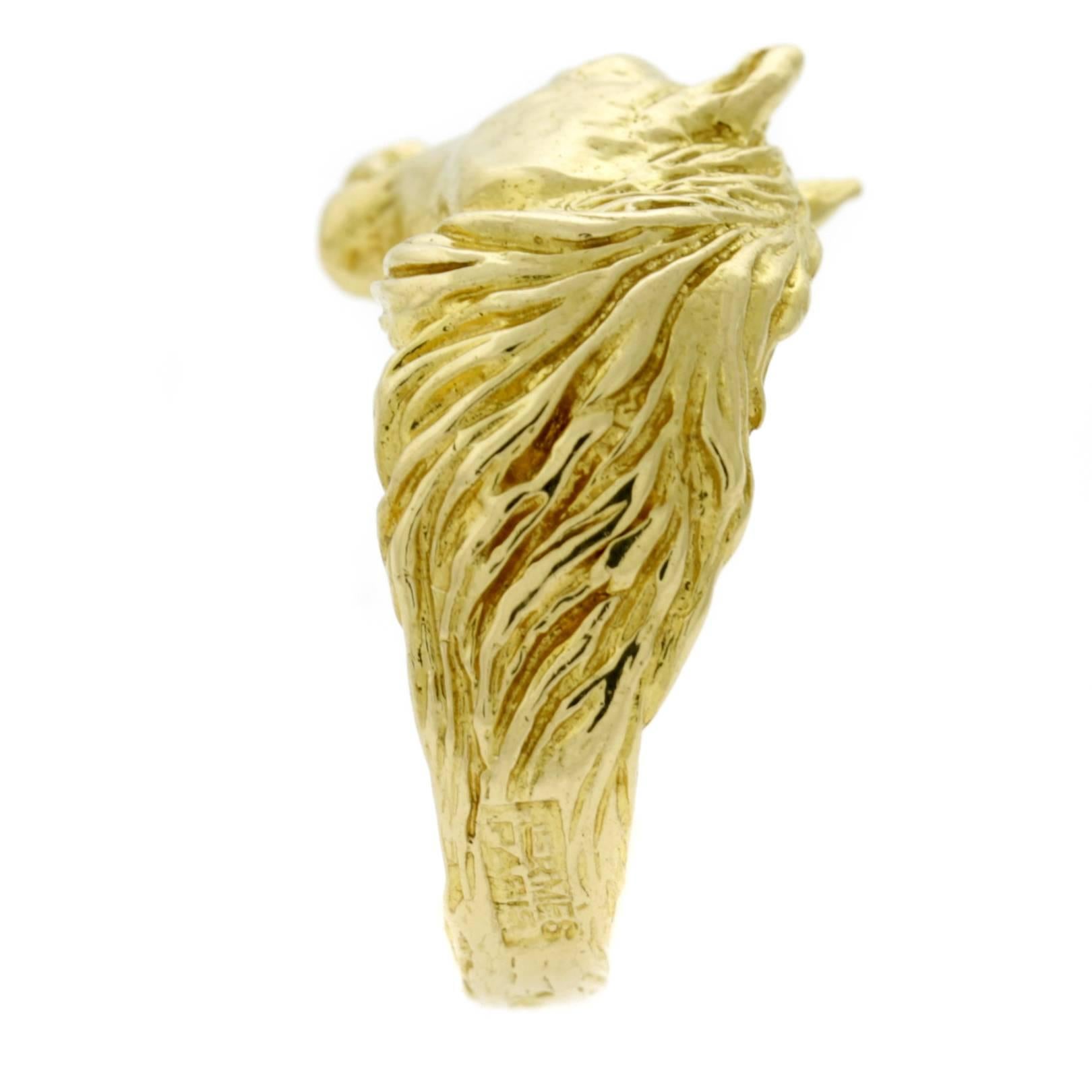 gold horse head ring