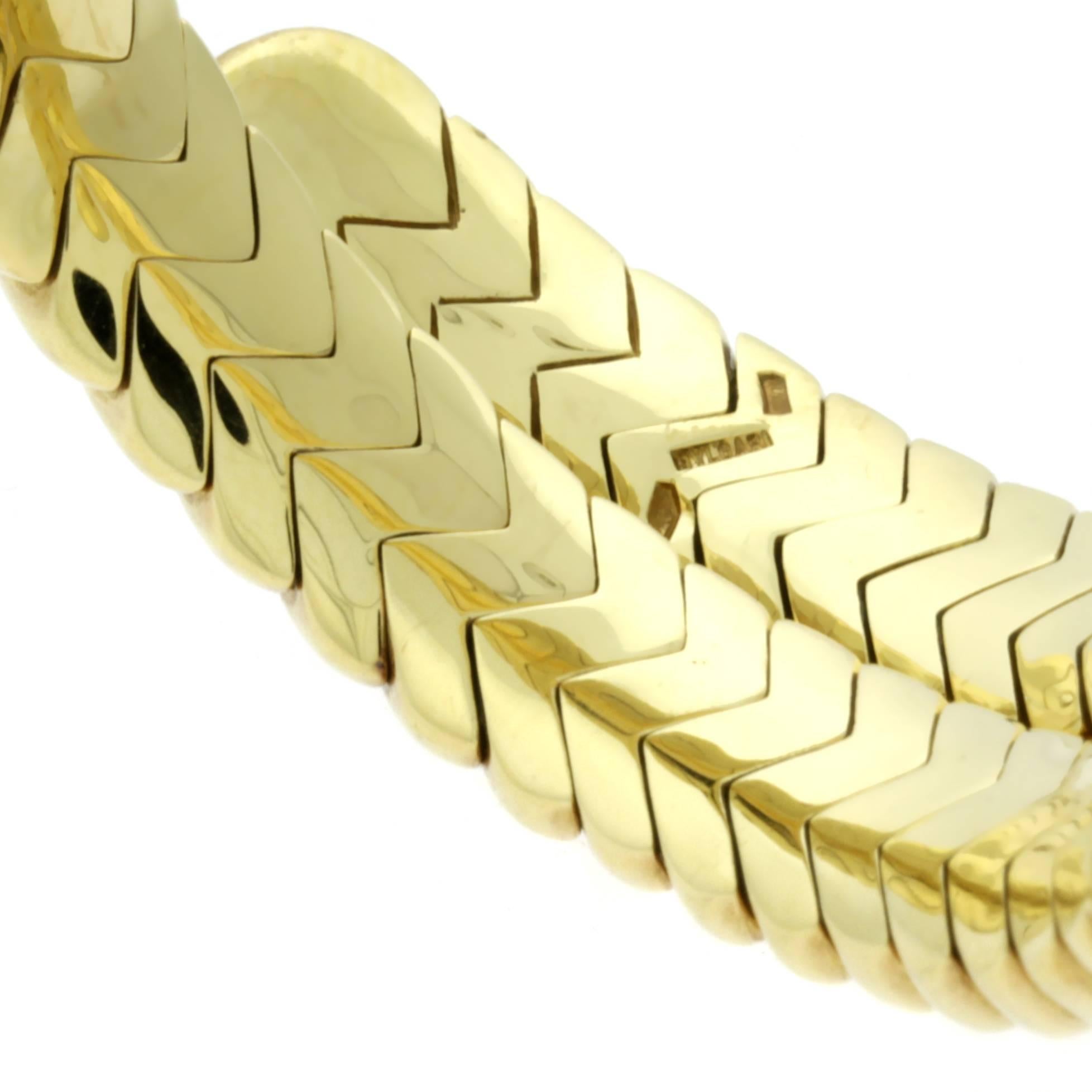 Women's or Men's Bulgari Spiga Gold Wrap Bracelet